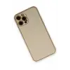 Newface iPhone 12 Pro Kılıf Coco Deri Silikon Kapak - Gold