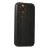 Newface Apple iPhone 12 Pro Kılıf Coco Deri Standlı Kapak - Siyah