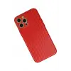 Newface iPhone 12 Pro Kılıf Coco Karbon Silikon - Kırmızı