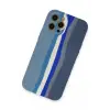 Newface Apple iPhone 12 Pro Kılıf Ebruli Lansman Silikon - Mavi-Gri