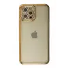 Newface Apple iPhone 12 Pro Kılıf Joke Taşlı Silikon - Gold