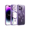 Newface Apple iPhone 12 Pro Kılıf Kross Magneticsafe Kapak - Mor
