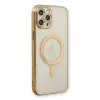 Newface Apple iPhone 12 Pro Kılıf Magneticsafe Lazer Silikon - Gold