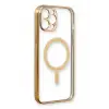 Newface Apple iPhone 12 Pro Kılıf Magneticsafe Lazer Silikon - Gold