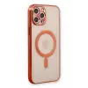 Newface Apple iPhone 12 Pro Kılıf Magneticsafe Lazer Silikon - Kırmızı