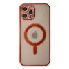 Newface iPhone 12 Pro Kılıf Magneticsafe Lazer Silikon - Kırmızı