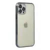 Newface Apple iPhone 12 Pro Kılıf Razer Lensli Silikon - Lacivert