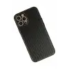 Newface iPhone 12 Pro Max Kılıf Coco Karbon Silikon - Siyah