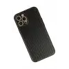 Newface Apple iPhone 12 Pro Max Kılıf Coco Karbon Silikon - Siyah