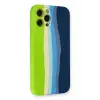 Newface iPhone 12 Pro Max Kılıf Ebruli Lansman Silikon - Yeşil-Koyu Yeşil