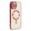 Newface Apple iPhone 12 Pro Max Kılıf Kross Magneticsafe Kapak - Kırmızı