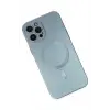 Newface iPhone 12 Pro Max Kılıf Moshi Lens Magneticsafe Silikon - Sierra Blue