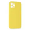 Newface iPhone 12 Pro Max Kılıf Nano içi Kadife Silikon - Sarı