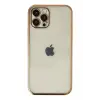 Newface Apple iPhone 12 Pro Max Kılıf Razer Lensli Silikon - Gold