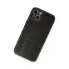 Newface iPhone 13 Kılıf Coco Deri Standlı Kapak - Siyah