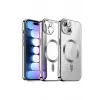 Newface Apple iPhone 13 Kılıf Kross Magneticsafe Kapak - Gümüş