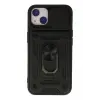 Newface Apple iPhone 13 Kılıf Pars Lens Yüzüklü Silikon - Siyah
