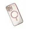 Newface iPhone 13 Pro Kılıf Kross Magneticsafe Kapak - Rose