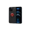 Newface Apple iPhone 13 Pro Max Kılıf Range Yüzüklü Silikon - Siyah-Kırmızı
