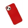 Newface iPhone 14 Plus Kılıf Asya Deri Silikon - Kırmızı