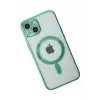 Newface iPhone 14 Plus Kılıf Magneticsafe Lazer Silikon - Haki Yeşil