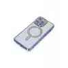 Newface iPhone 14 Pro Kılıf Joke Simli Magneticsafe Kılıf - Mavi