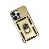 Newface iPhone 14 Pro Kılıf Pars Lens Yüzüklü Silikon - Gold