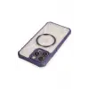 Newface iPhone 14 Pro Kılıf Prag Magneticsafe Kapak - Derin Mor