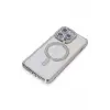 Newface iPhone 14 Pro Max Kılıf Joke Simli Magneticsafe Kılıf - Gümüş