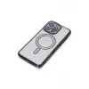 Newface iPhone 14 Pro Max Kılıf Joke Simli Magneticsafe Kılıf - Siyah