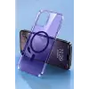 Newface Apple iPhone 14 Pro Max Kılıf Tron Şeffaf Magsafe Kapak - Derin Mor