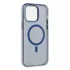 Newface Apple iPhone 14 Pro Max Kılıf Tron Şeffaf Magsafe Kapak - Mavi