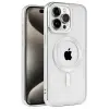 Newface Apple iPhone 15 Pro Kılıf Kronos Magsafe Kapak - Gümüş