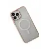Newface iPhone 15 Pro Kılıf Room Magneticsafe Silikon - Pudra