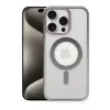 Newface Apple iPhone 15 Pro Max Kılıf Erozi Magsafe Kapak - Gümüş