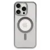 Newface Apple iPhone 15 Pro Max Kılıf Erozi Magsafe Kapak - Gümüş