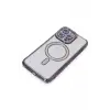 Newface iPhone 15 Pro Max Kılıf Joke Simli Magneticsafe Kılıf - Derin Mor