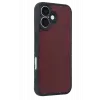 Newface iPhone 16 Kılıf Aras Deri Kapak - Bordo
