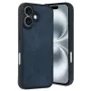 Newface iPhone 16 Kılıf Aras Deri Kapak - Lacivert