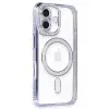 Newface iPhone 16 Plus Kılıf Joke Simli Magneticsafe Kılıf - Mavi