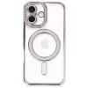 Newface iPhone 16 Plus Kılıf Joke Simli Magneticsafe Kılıf - Pembe
