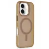 Newface iPhone 16 Plus Kılıf Primera Magsafe Standlı Kapak - Gold
