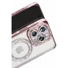 Newface iPhone 16 Pro Max Kılıf Joke Simli Magneticsafe Kılıf - Pembe