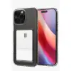 Newface iPhone 16 Pro Max Kılıf Kart Şeffaf Silikon - Şeffaf