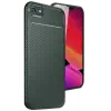 Newface Apple iPhone 16E Kılıf Auto Focus Karbon Kapak - Koyu Yeşil