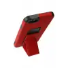 Newface Apple iPhone 6 Kılıf Mega Standlı Silikon - Kırmızı