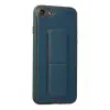 Newface Apple iPhone 7 Kılıf Coco Deri Standlı Kapak - Mavi