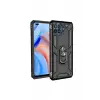 Newface Oppo Reno 4 Lite Kılıf Sofya Yüzüklü Silikon Kapak - Siyah