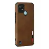 Newface Realme C21 Kılıf Loop Deri Silikon - Kahverengi