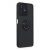 Newface Realme C53 Kılıf Montreal Yüzüklü Silikon Kapak - Siyah
